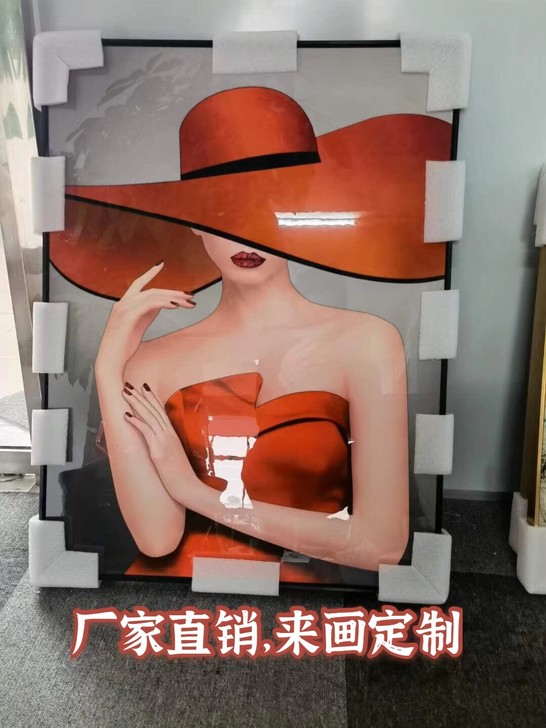 厂家直销玄关装饰画晶瓷镶钻简约现代轻奢壁画...