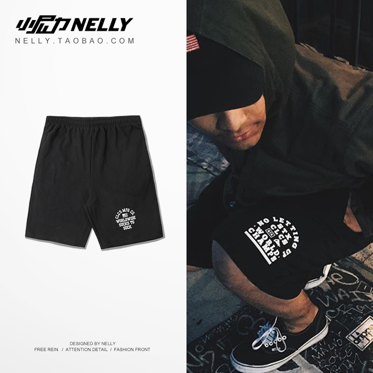 欧美街头潮牌嘻哈死飞短裤运动裤沙滩裤 男士...