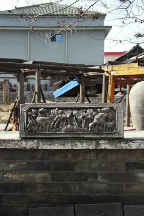 《老砖雕刻画##amp；ldquo；鸳鸯戏...