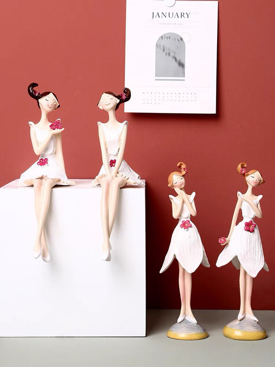 爱心天使芭蕾娃娃树脂摆件,全网最全五件套,...