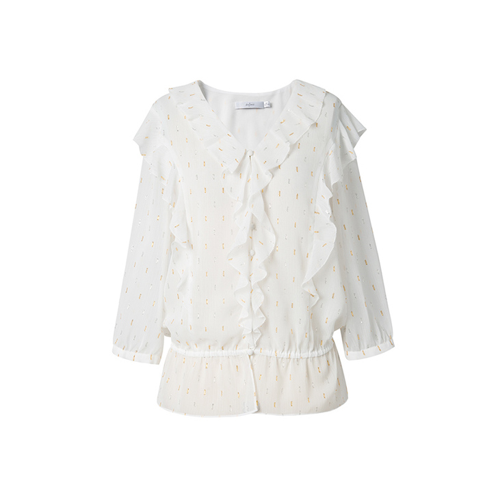 伊芙丽小衫女洋气2019夏装新款韩版宽松很...