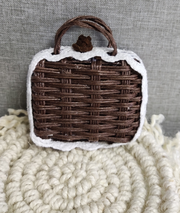 全新 藤编行李箱 微缩藤编花篮 小布bly...