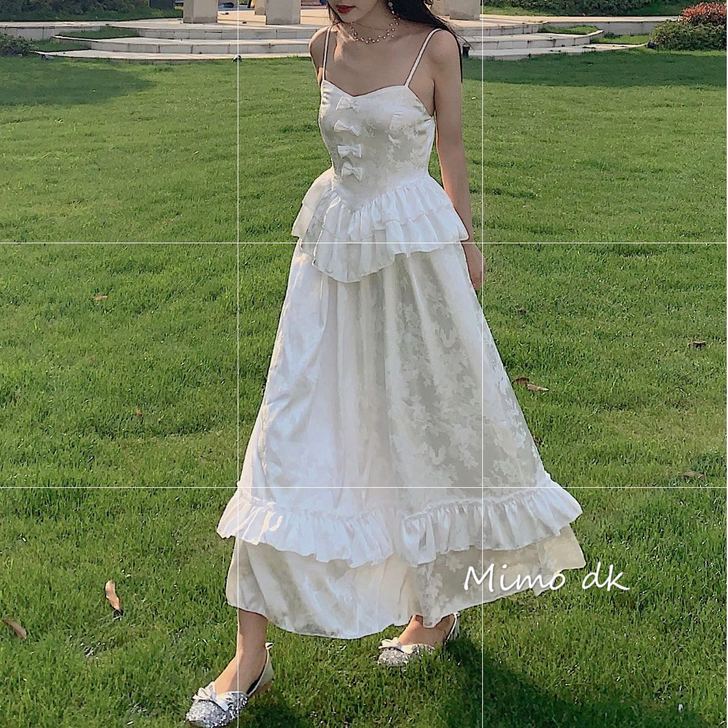 Mimo dk复古宫廷风洛丽塔蛋糕裙白色提...