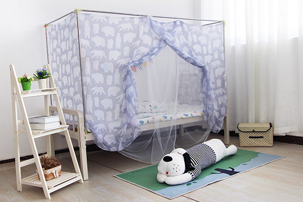 特价大学生寝室加密双层纱帘上铺带支架纱帐床...