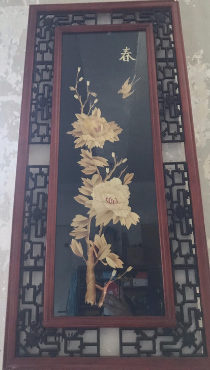 麦杆画工艺品挂件，春夏秋冬4个一套，成色不...