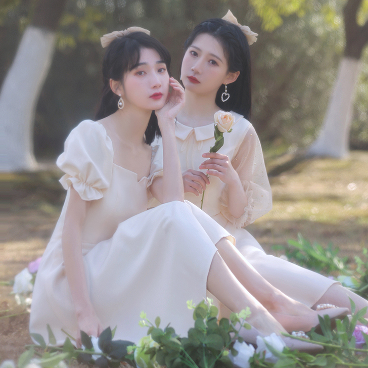 伴娘服参加婚礼夏季姐妹团短款小个子毕业晚礼...