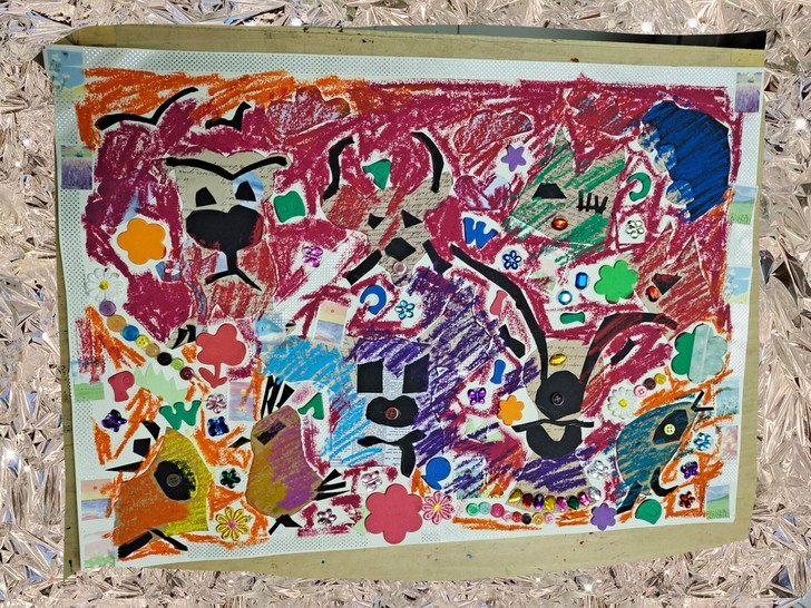 综合材料画拼贴画剪纸画创意拼贴画尺寸:4开