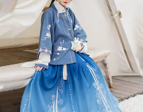 梅霜雪原创汉服女明制刺绣立领对襟短衫中国风...