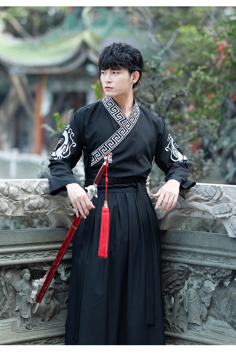 中国风改良魏晋风汉服男 古风 男士仙气古装...