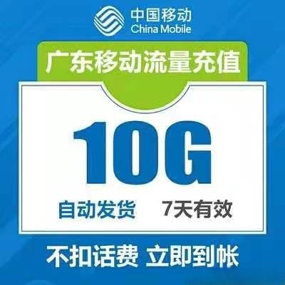 秒 广东移动流量10G 7天      可...