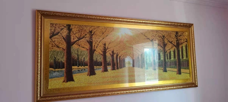 纯手工刺绣苏绣成品挂画中式客厅苏州刺绣画装...