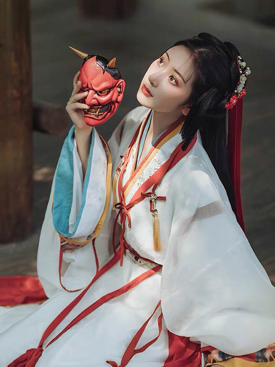 【现货】汉风吟妙上晋制襦裙交窬裙印花刺绣情...