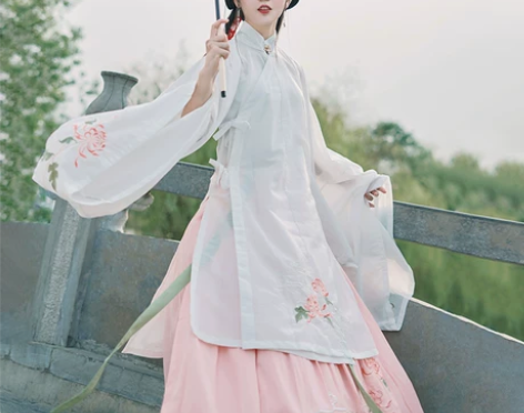【月夕】花朝记汉服原创秋菊绣花立领斜襟长衫...