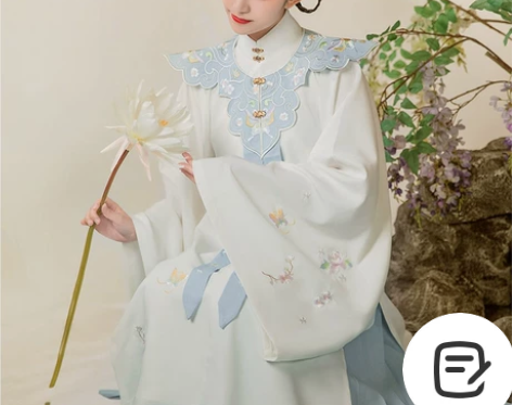 九曲阑珊原创汉服女芷蝶明制立领长袄刺绣云肩...