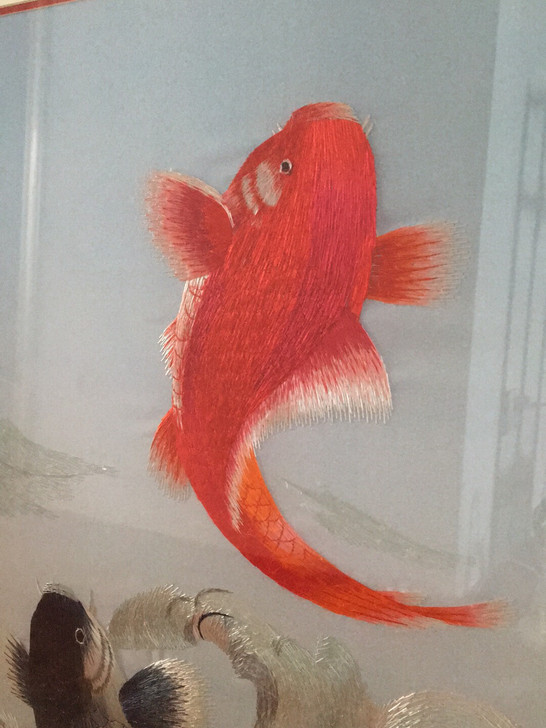 闲置精品手工刺绣画品，鱼儿惟妙惟肖，全新，...