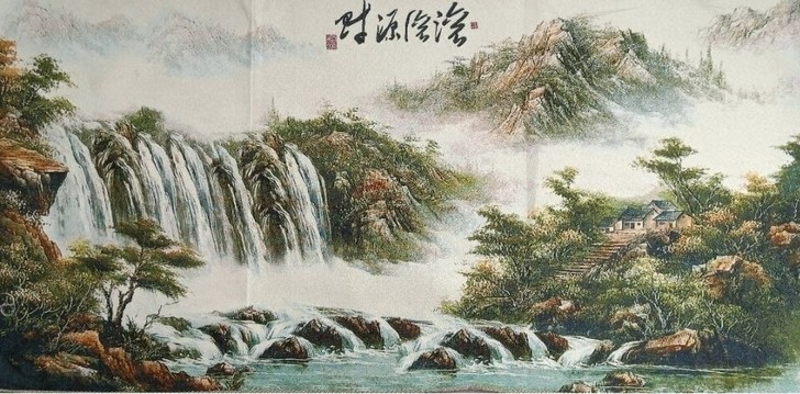 【财源滚滚】刺绣织锦绣五彩绣布画，便宜出了...