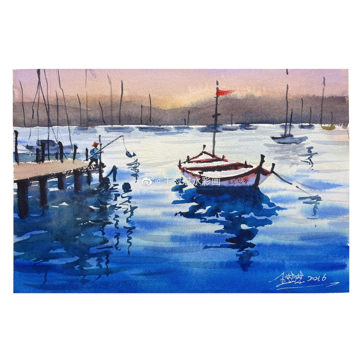 【海船系列4】出售自己画的水彩画作品 尺寸...