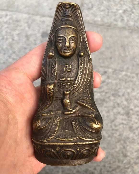 民国观音，民国铜佛，老铜佛，实物满工，合模...