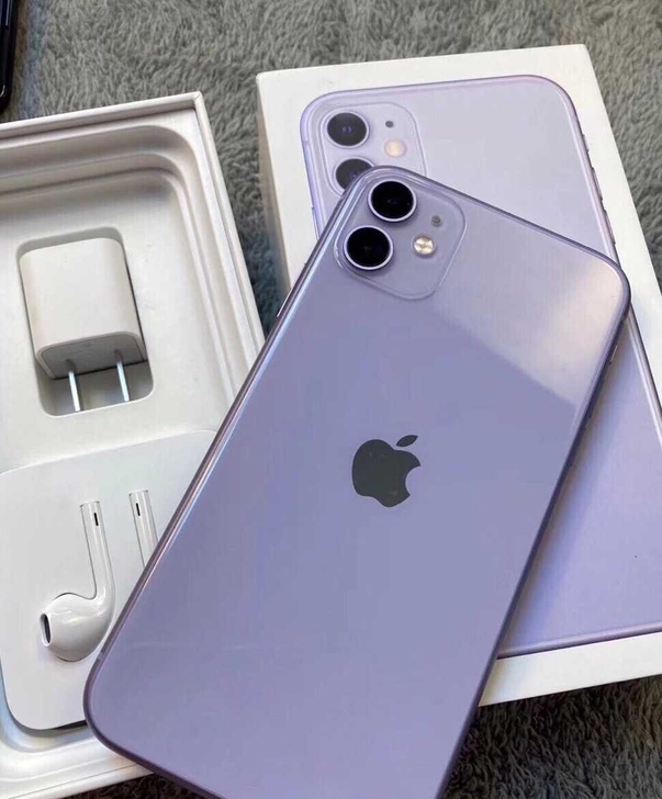 苹果11。紫色128G 国行原装全网通，9...