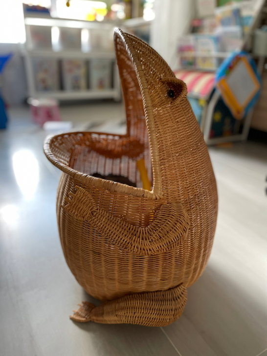藤艺手工青蛙摆件藤编印尼藤手工杂物筐收纳盒...