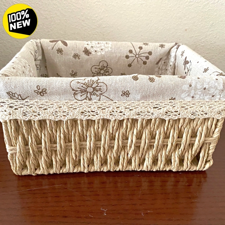 布艺藤编收纳筐桌面杂物茶几钥匙玩具篮家居用...