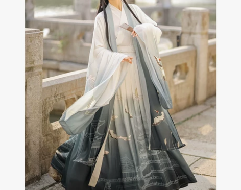 滕王阁汉服女正品原创中国风晋制白菜全套齐腰...