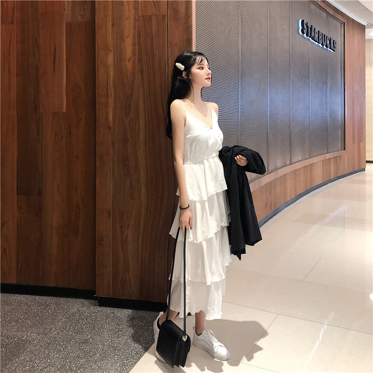 港风复古chic连衣裙女夏2019新款韩版...