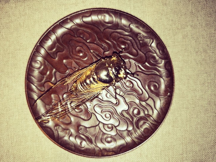 铜蝉鎏金铜蝉摆件博物馆收藏茶宠铜玩工艺手工...