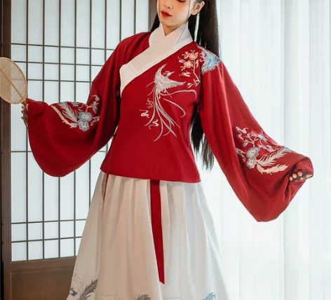 【牡丹记】袄裙刺绣立领褶裙日常长袄明制秋冬...