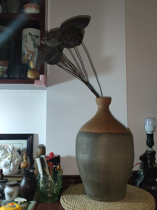 清代净酒瓶，紫沙胎！美学花器！完整全品，器...