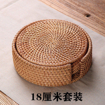 越南老藤编杯垫茶具手工餐垫桌藤垫隔热垫子碗...