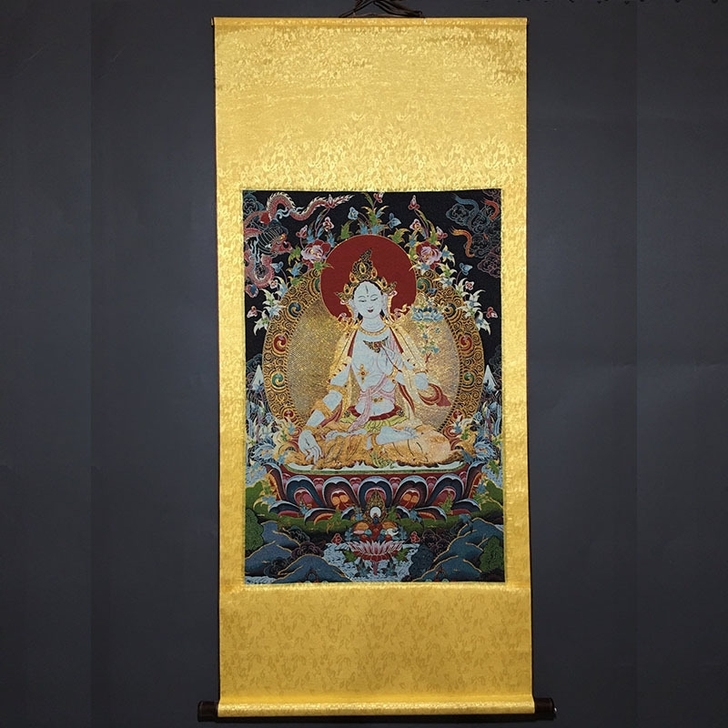 装饰画中堂画唐卡刺绣画织锦绣藏佛唐卡释迦牟...