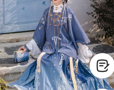 池夏:玉雪香 明制短衫百褶裙对襟齐腰超仙原...