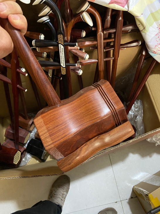 全新红檀木二胡架子送琴盒配件可以补差价代蒙...