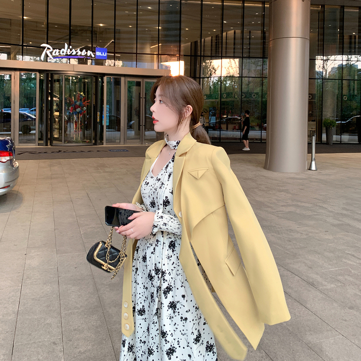 ByYou 2020秋季新款气质收腰西装外...