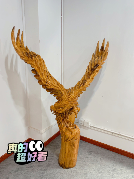 根雕老鹰树根艺术雕刻大型原木木雕工艺品摆件...