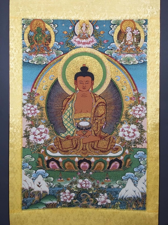 编号：唐卡262 批发中堂唐卡刺绣画 织锦...