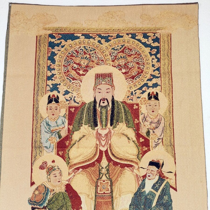 唐卡刺绣画 道教文昌帝君画像 客厅/道观挂画