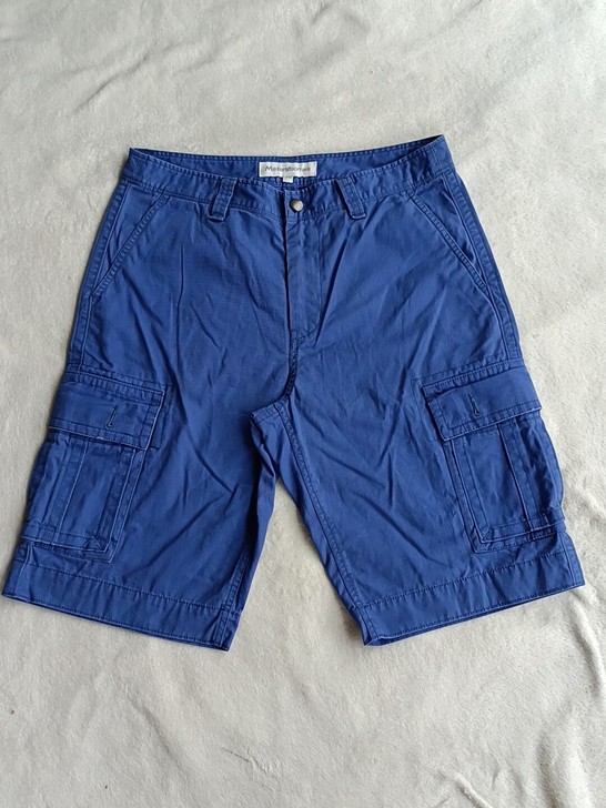 美特斯邦威男蓝色骚气短裤夏多口袋中裤运动五...