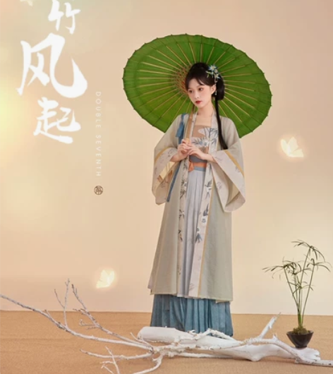 七月夕【听竹风起】汉服三件套M码没有合围裙...