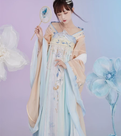 七月夕 嫦笙 南北朝窄臂大袖广袖上襦齐胸裙...