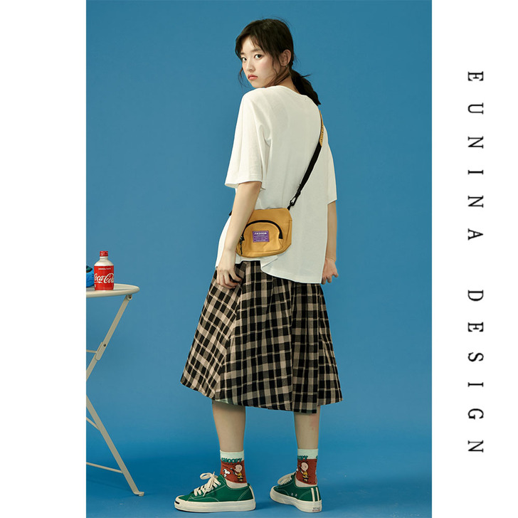 EUNINA2019新款夏装复古chic高...