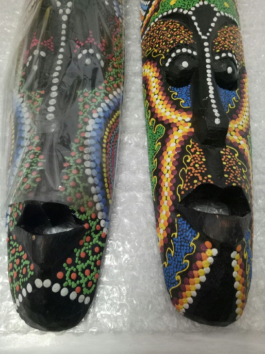 实木雕刻手工艺品东南风格酒吧装饰泰国面具点...