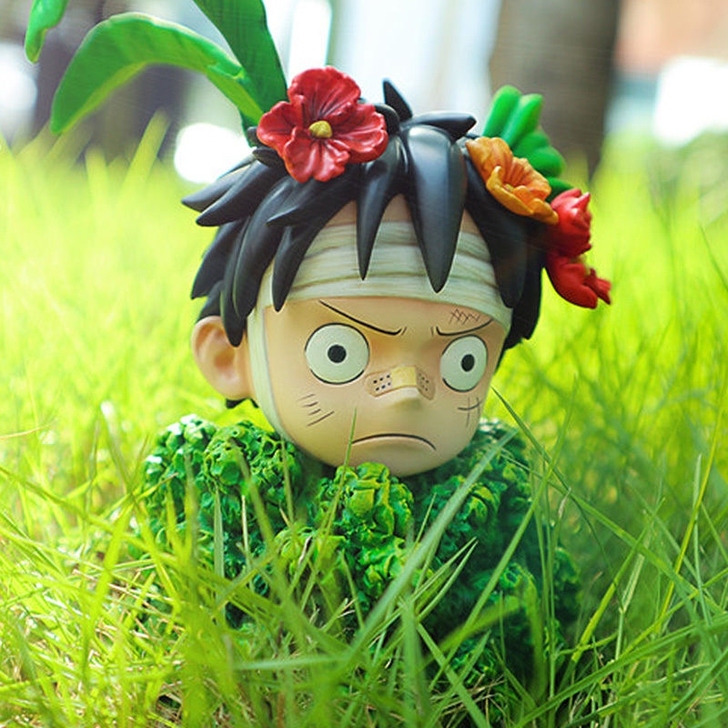 海贼王 Q版 草丛路飞索隆山治手办模型三兄...