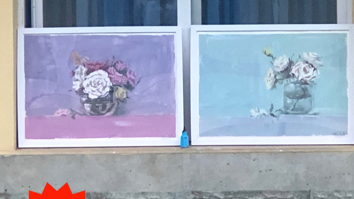 水粉自作艺术画，加画框，全新，价格可商量
