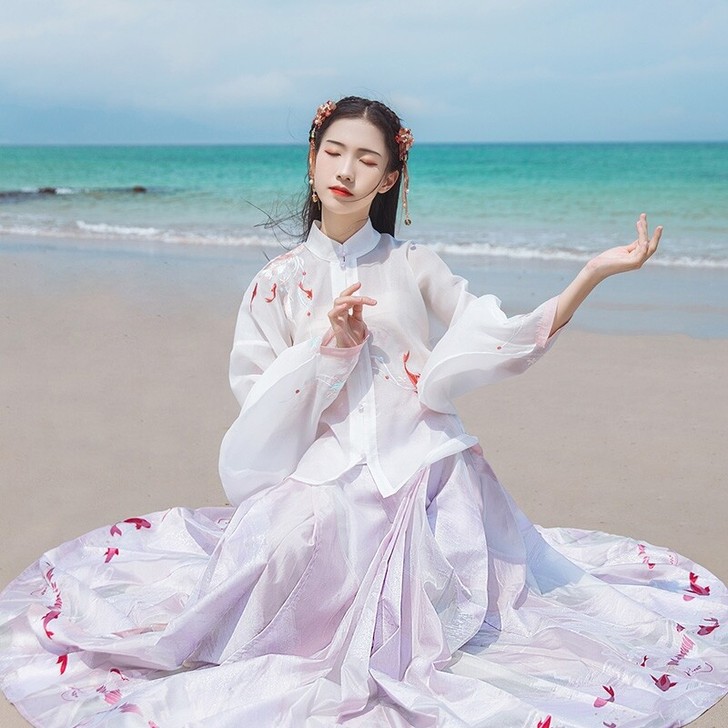 汉尚华莲逍遥传统汉服女装马面裙日常