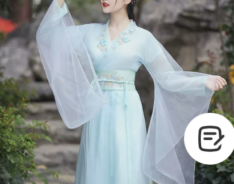 汉服女中国风仙气古风飘逸蓝色古装夏季广袖流...