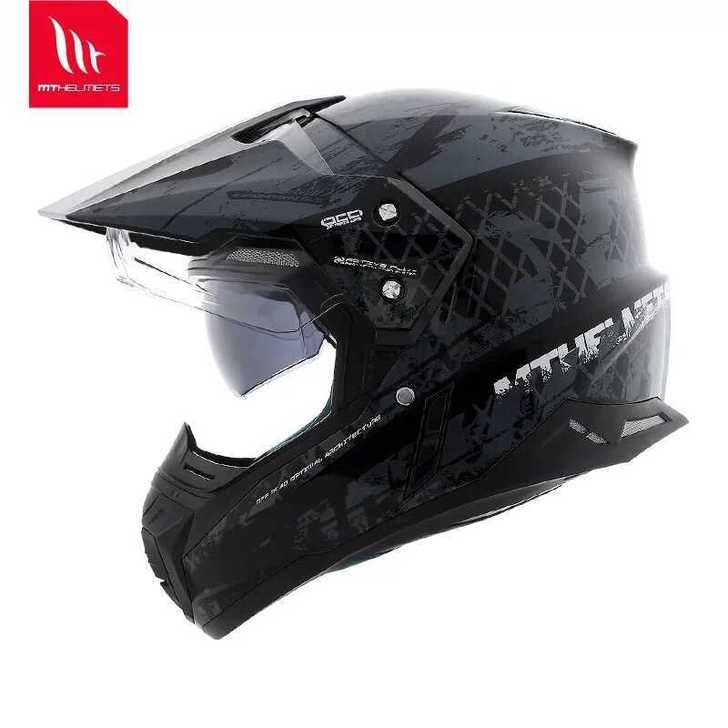 MT HELMETS越野盔双镜片头盔赛车摩...