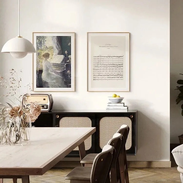 肖邦琴谱装饰画女孩钢琴房音乐教室挂画艺术怀...