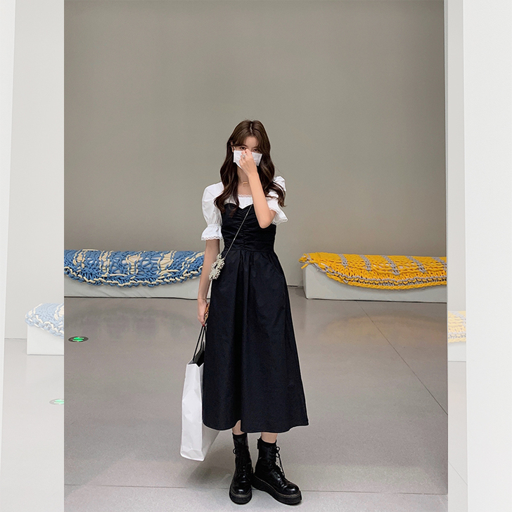 范智乔 黑色抹胸连衣裙女夏2020新款气质...